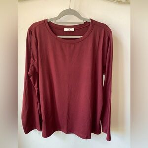 Zenana Long Sleeve Top Size 3X Dark Burgundy